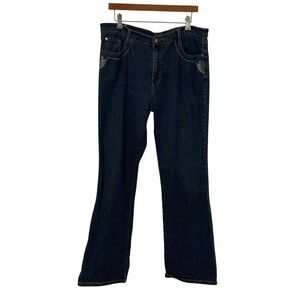 Cos Jeans Womens Dark Wash Bootcut Embroidered Stretch‎ Denim Jeans Size 14